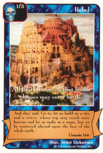 Babel card from Redemption The Card Game