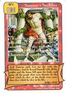 Samson's Sacrifice card from Redemption The Card Game
