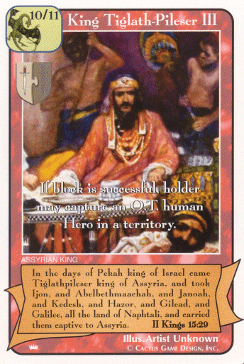 King Tiglath-Pileser III from Redemption Card game
